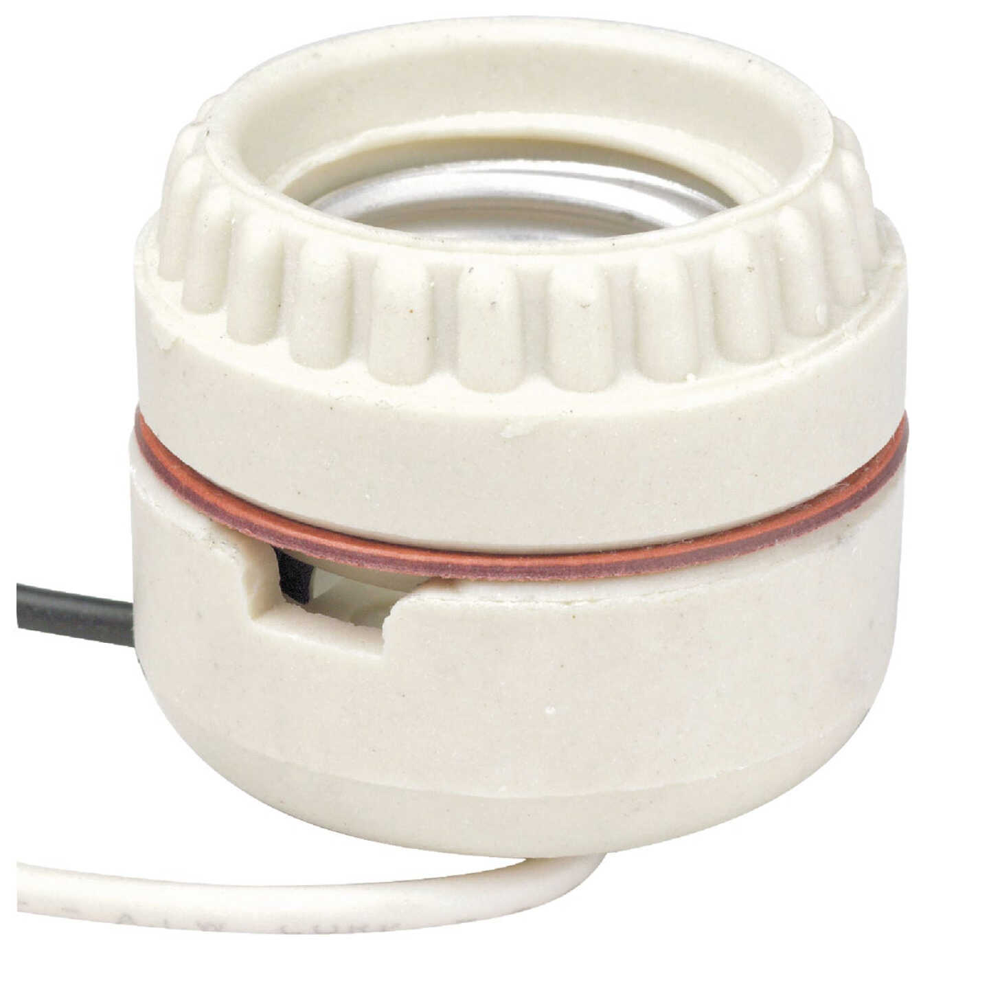 Leviton Keyless Medium Base White Porcelain Lamp Socket Image 1