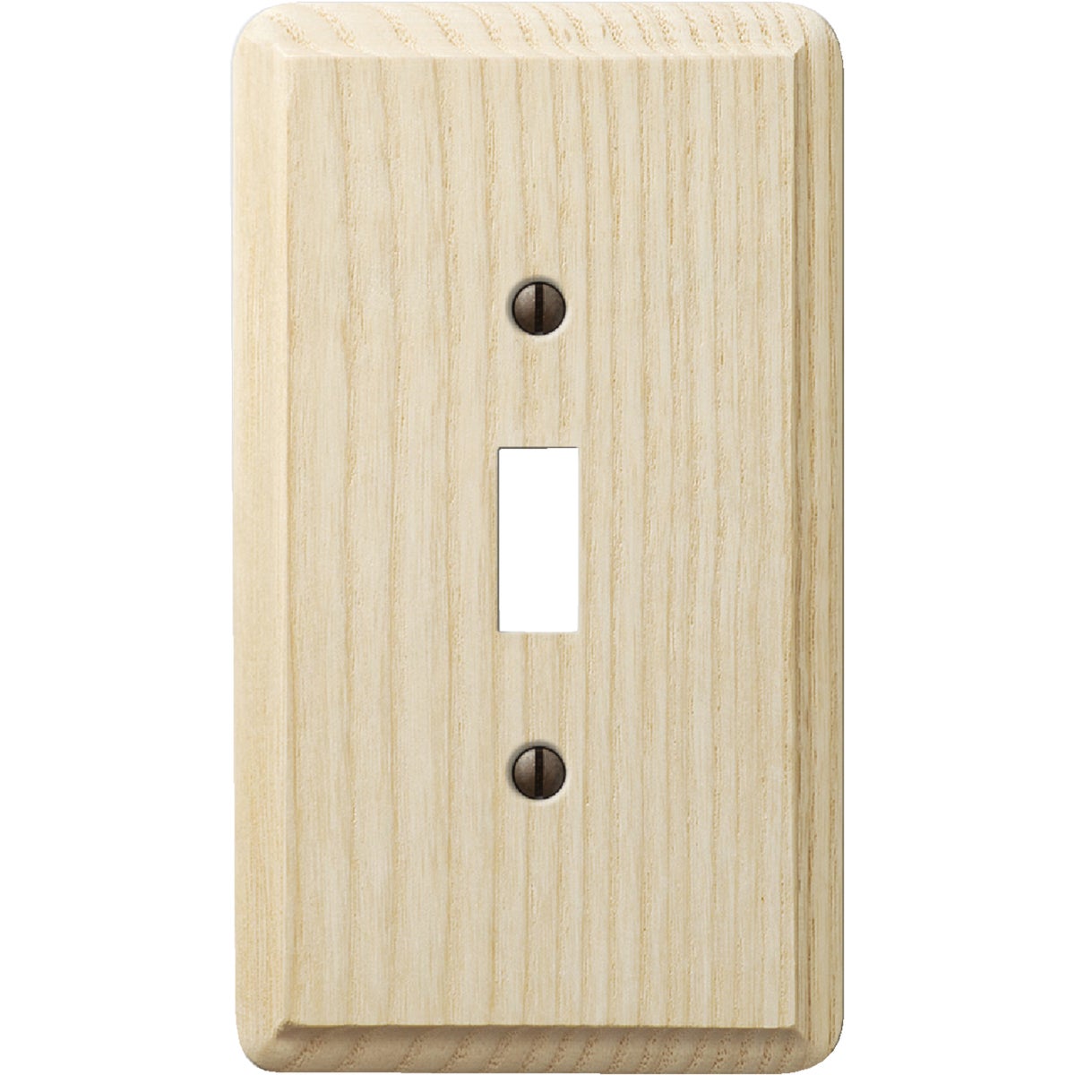 Amerelle 1-Gang Solid Ash Toggle Switch Wall Plate, Unfinished Ash Image 1