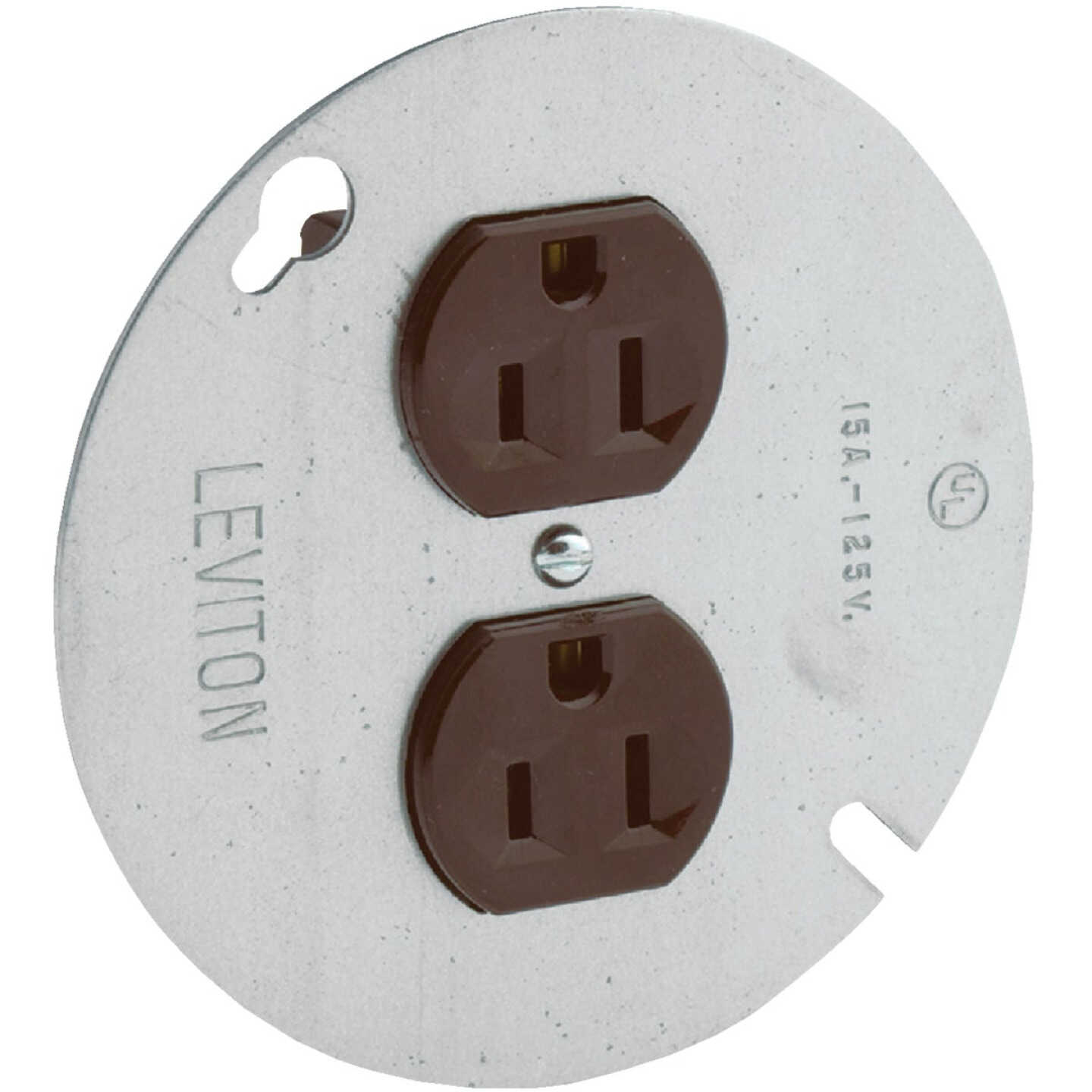 Leviton 4 In. Brown Round Box Cover Image 2