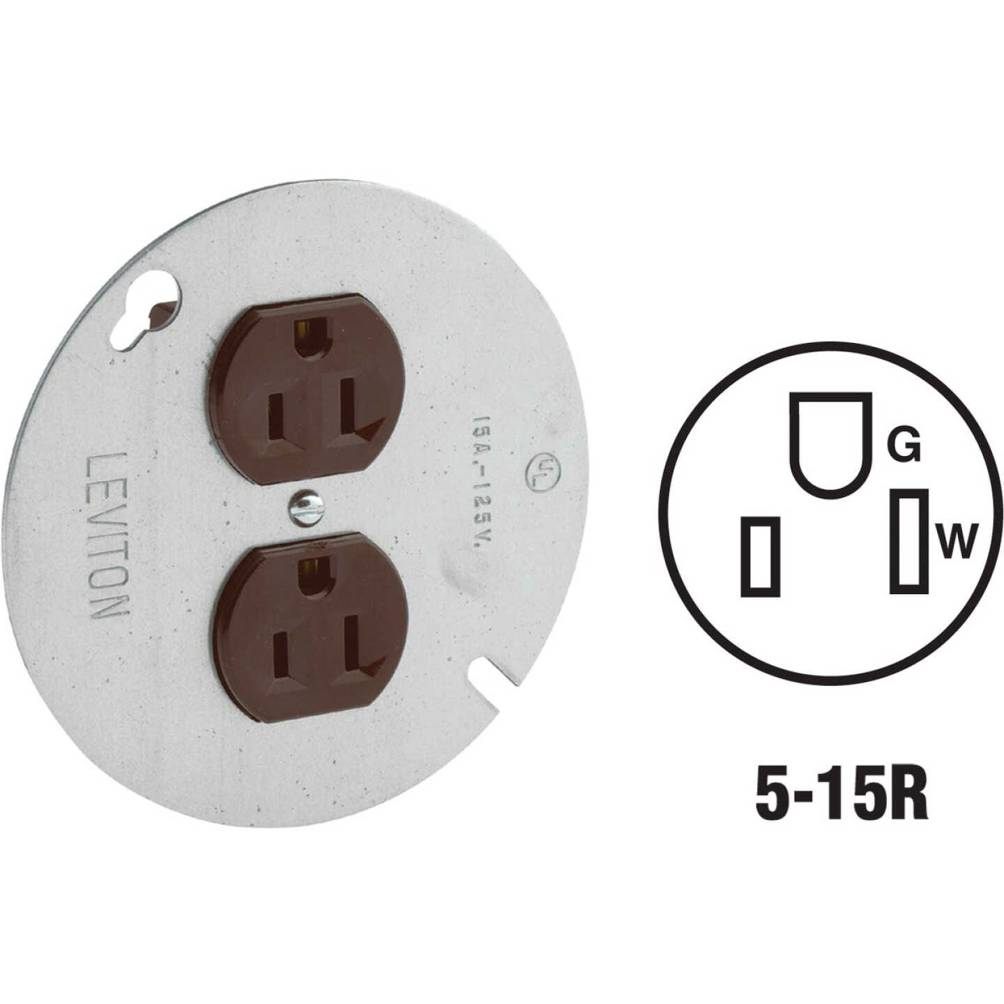 Leviton 4 In. Brown Round Box Cover Image 1
