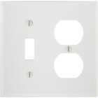 Leviton Oversized 2-Gang Thermoset Single Toggle/Duplex Outlet Wall Plate, White Image 1