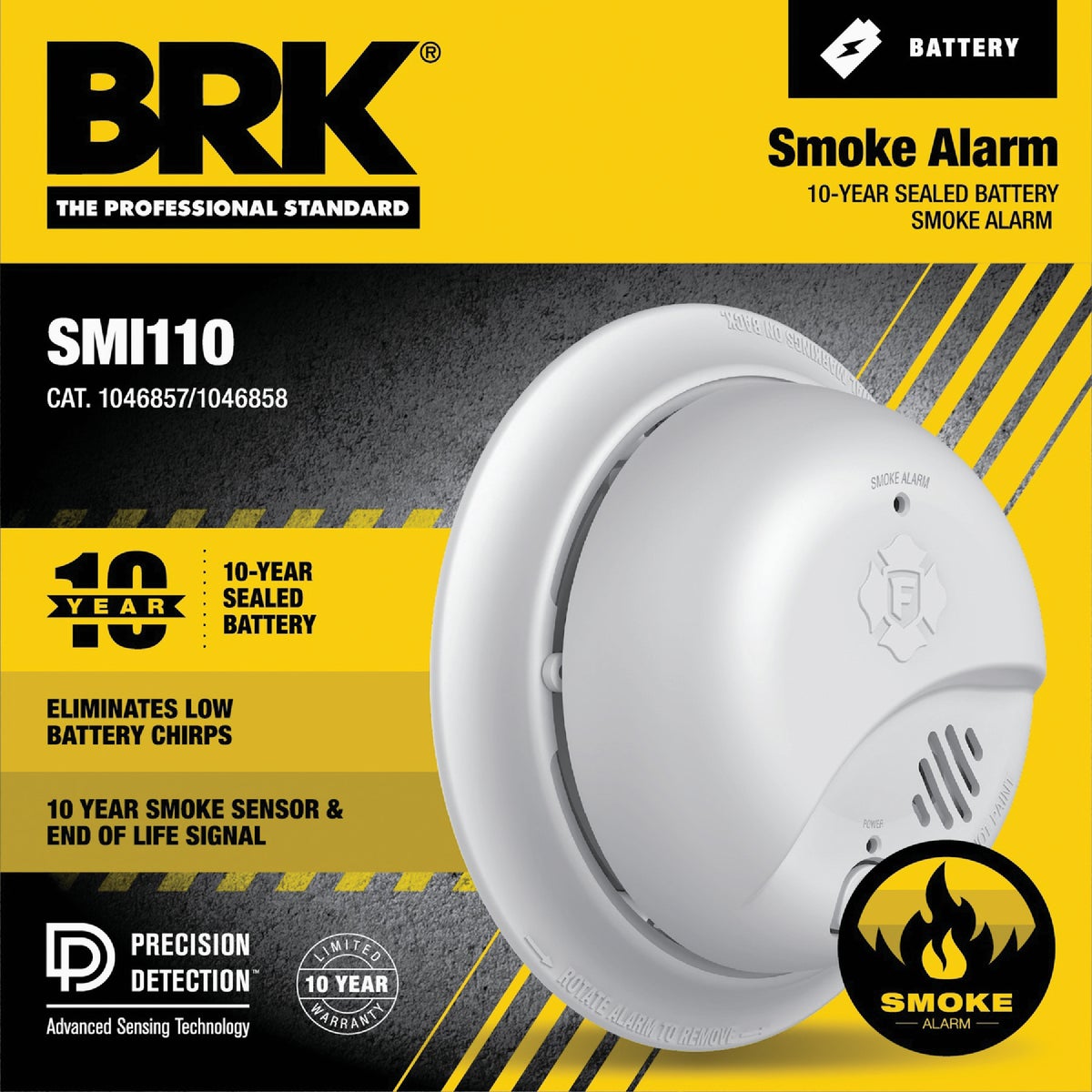 BRK SMI110 10-Year Battery Ionization Smoke Alarm