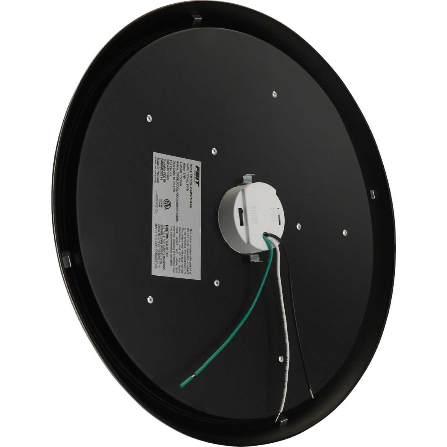 Feit 15 In. Brushed Nickel or Black LED Round CCT Disc Flush Mount Motion Ceiling Light Fixture Image 6
