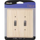 Amerelle 2-Gang Solid Ash Toggle Switch Wall Plate, Unfinished Ash Image 2