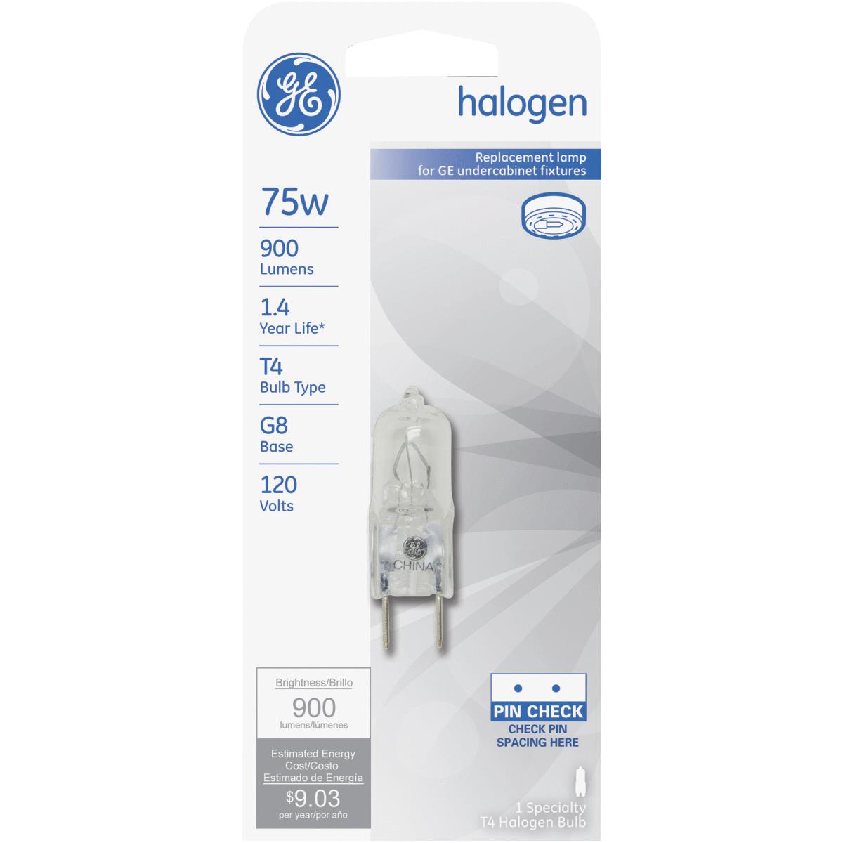 75W G8 HALOGEN BULB Image 1