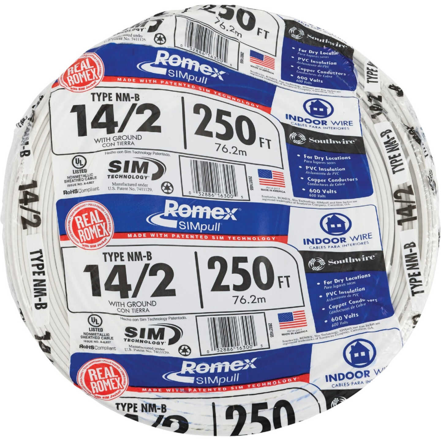 Romex 250 Ft. 14/2 Solid White NMW/G Electrical Wire Image 2