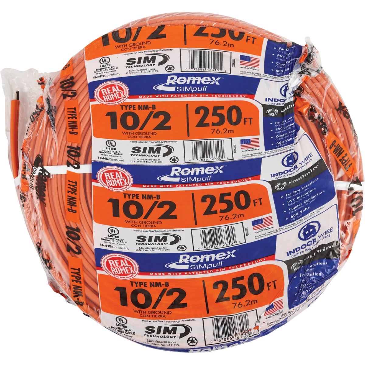 Romex 250 Ft. 10/2 Solid Orange NMW/G Electrical Wire Image 2
