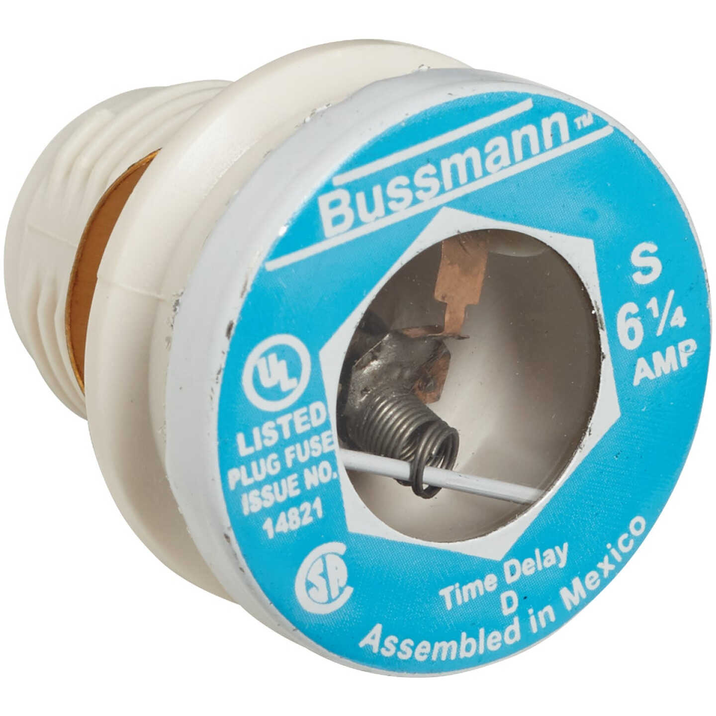 Bussmann 6-1/4A BP/S Time-Delay Plug Fuse Image 3