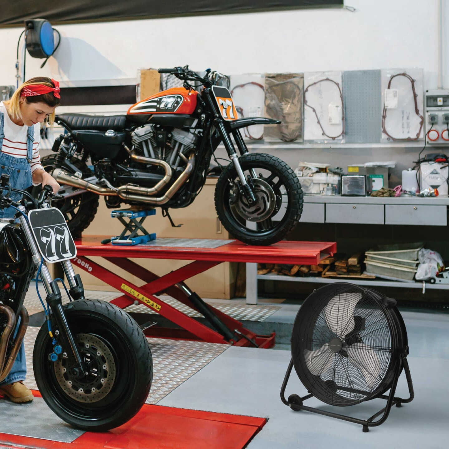 Denali Aire 24 In. Black 2-Speed High Velocity Tilting Drum Fan Image 2