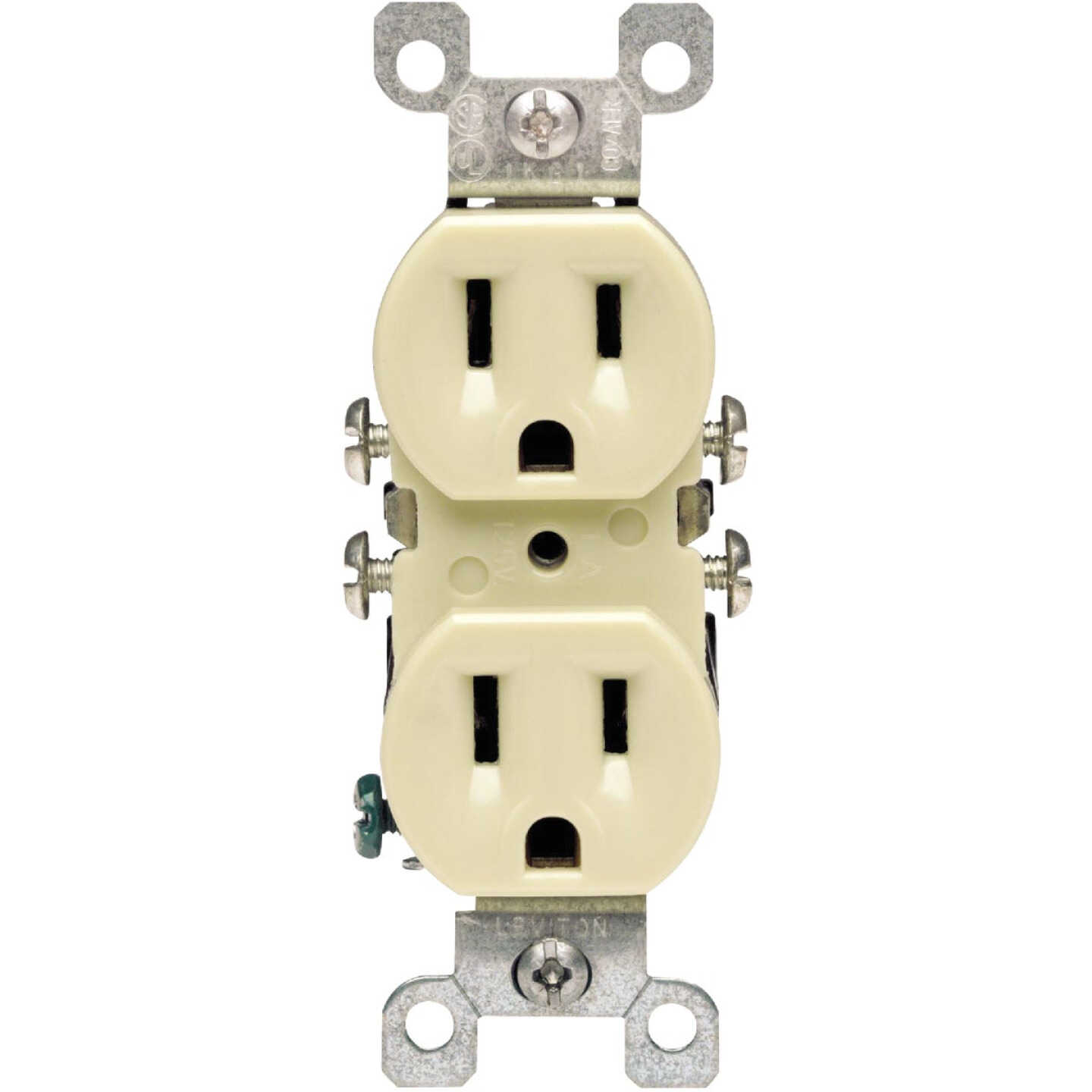 Leviton 15A Ivory Residential Grade 5-15R Copper/Aluminum Duplex Outlet Image 2