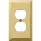 Amerelle 1-Gang Stamped Steel Outlet Wall Plate, Polished Brass Image 1
