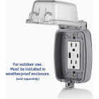 Leviton Decora 15A White 5.1A Type A/C USB 5-15R Weather/Tamper-Resistant In-Wall Charger Duplex Outlet Image 3
