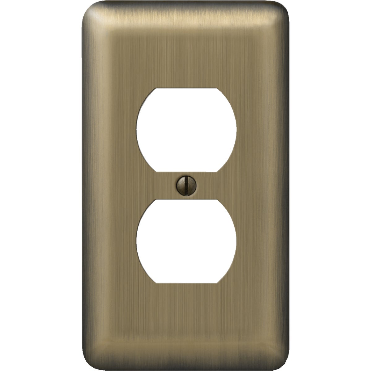 Amerelle 1-Gang Stamped Steel Outlet Wall Plate, Brushed Brass Image 1