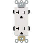 Leviton Decora Plus 20A White Residential Grade 5-20R Duplex Outlet Image 2