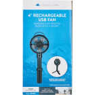 Denali Aire Plastic 4 In. Rechargeable USB Black Handheld Fan Image 2