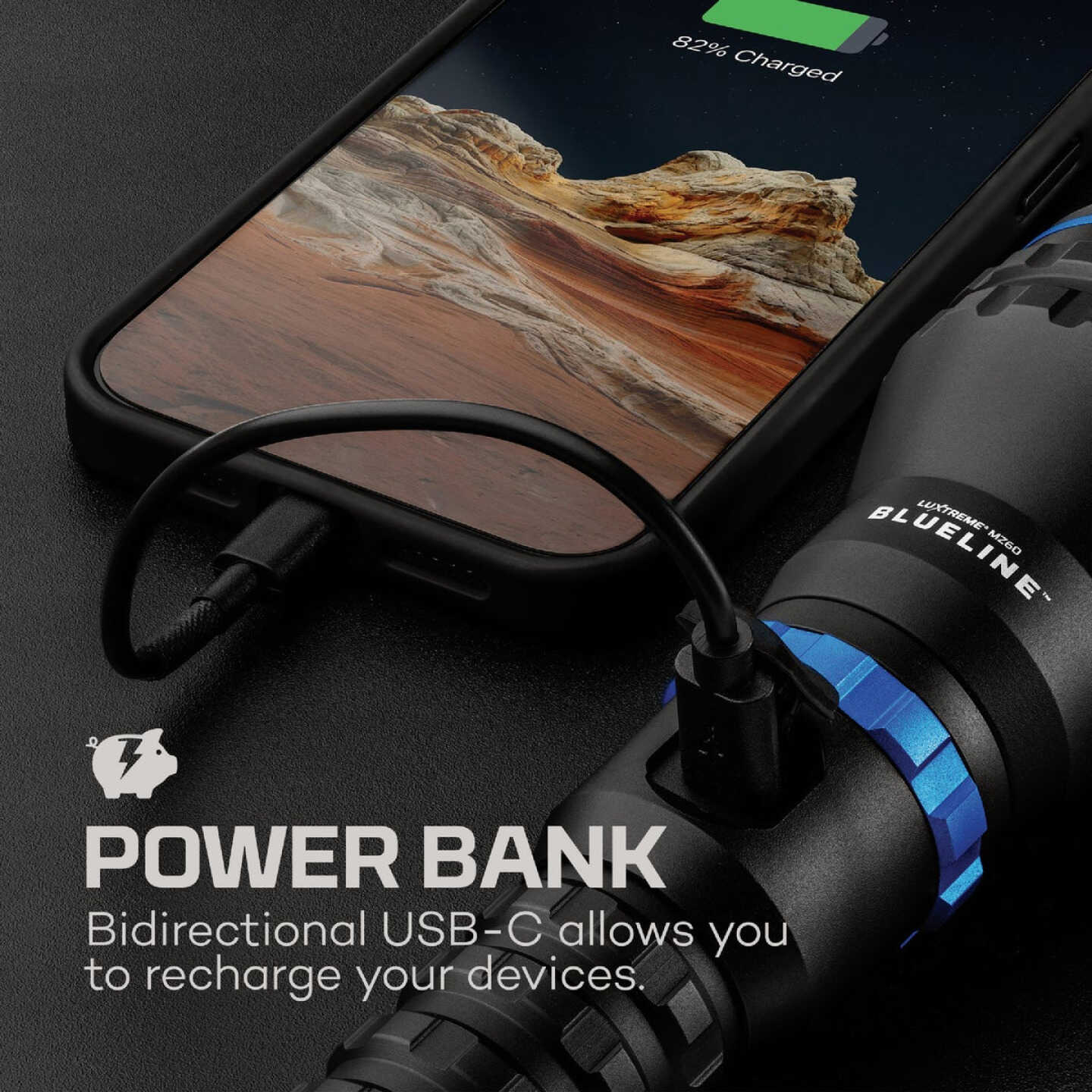 Nebo Luxtreme Blueline 1/2-Mile Rechargeable 15X Zoom Spotlight & Flashlight Combo Image 3