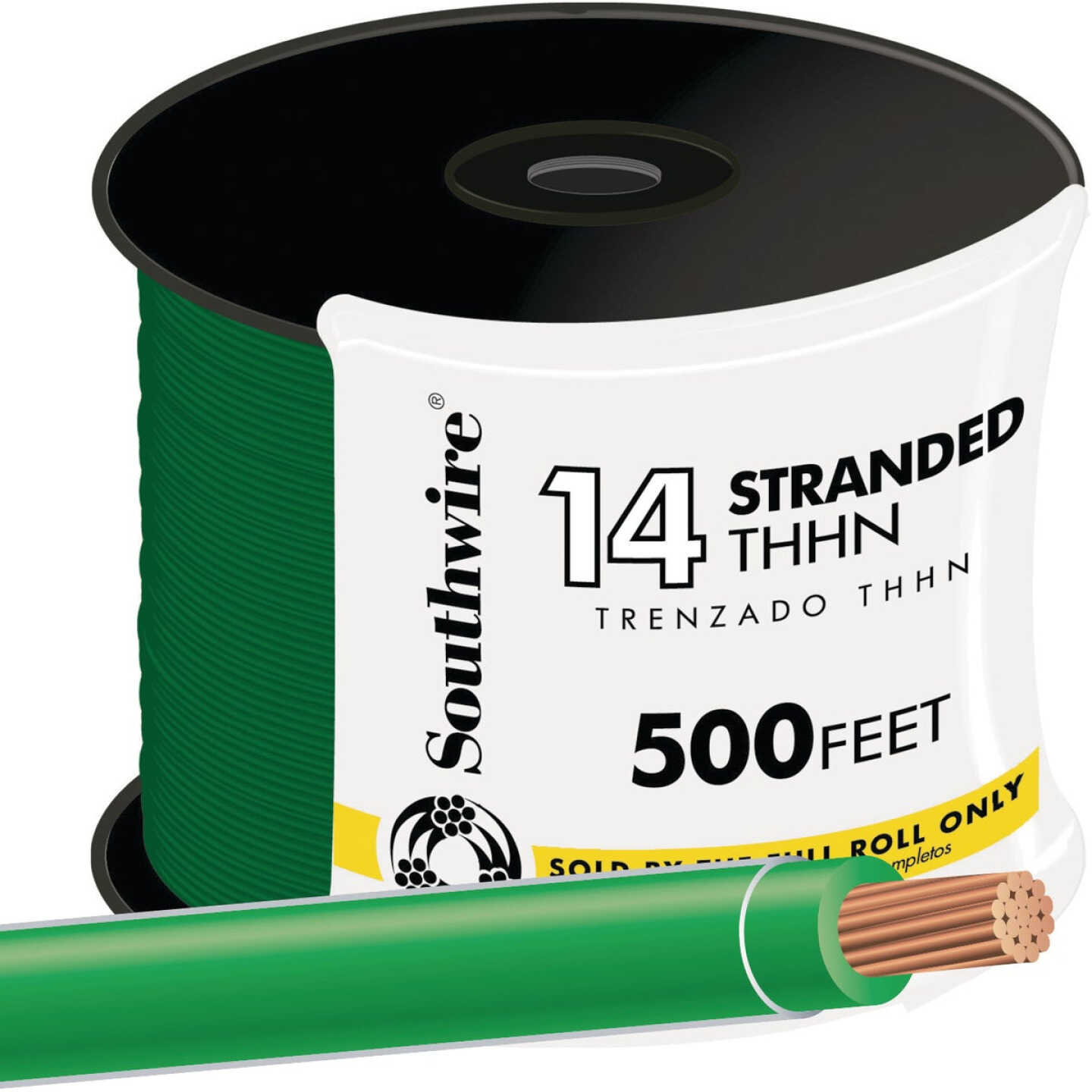 Southwire 500 Ft. 14 AWG Stranded Green THHN Electrical Wire Image 1