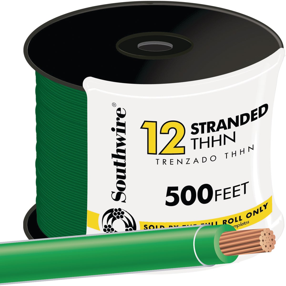 Southwire 500 Ft. 12 AWG Stranded Green THHN Electrical Wire Image 1