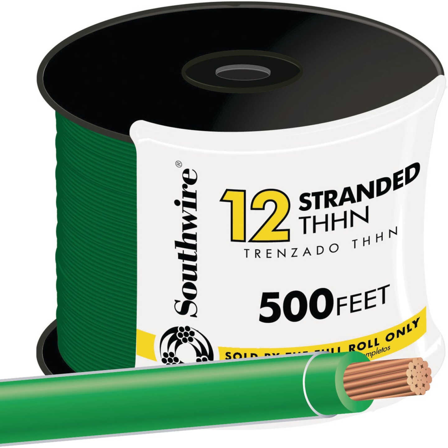 Southwire 500 Ft. 12 AWG Stranded Green THHN Electrical Wire Image 1