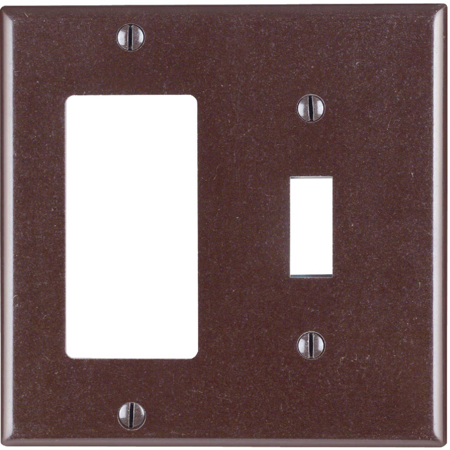 Leviton Decora 2-Gang Thermoset Single Toggle/Rocker Wall Plate, Brown Image 1