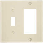 Leviton Decora 2-Gang Thermoset Single Toggle/Rocker Wall Plate, Ivory Image 1
