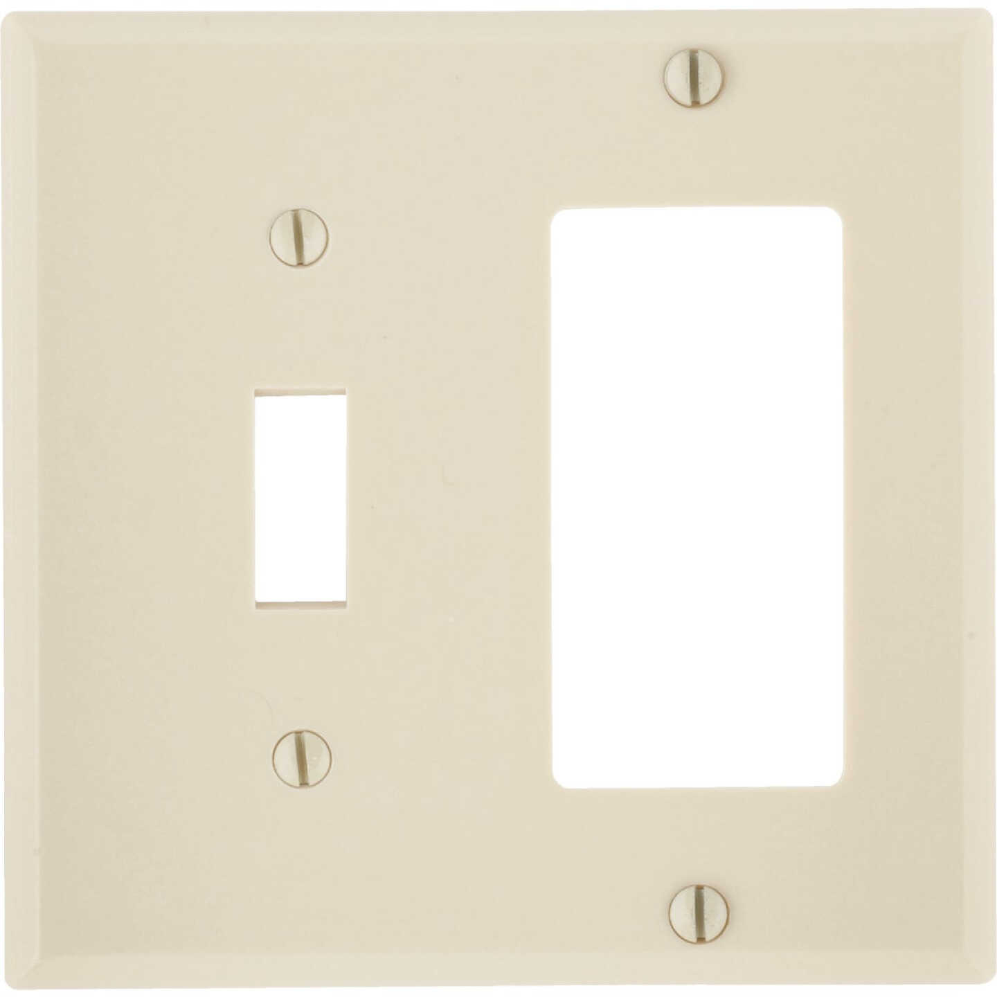 Leviton Decora 2-Gang Thermoset Single Toggle/Rocker Wall Plate, Ivory Image 1