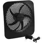 Treva 10 In. 2-Speed Gray Electric or Battery Operated Table Fan Image 1