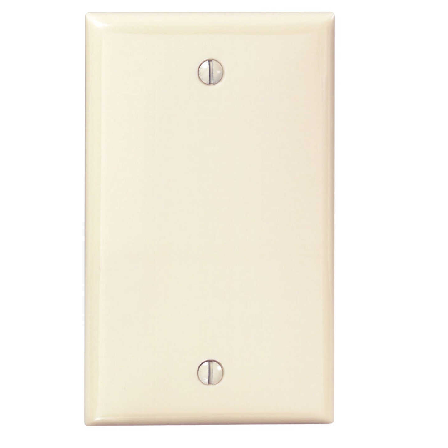 Leviton 1-Gang Standard Nylon Blank Wall Plate, Ivory Image 1