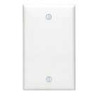 Leviton 1-Gang Standard Nylon Blank Wall Plate, White Image 1