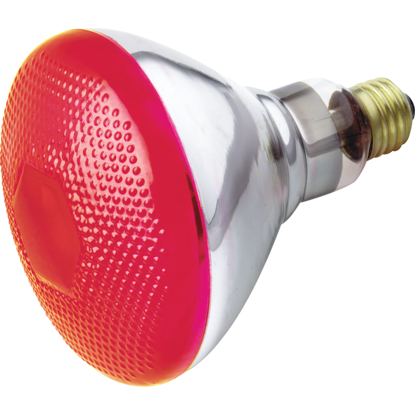 Satco 100W Red Medium Base BR38 Incandescent Floodlight Light Bulb Image 1