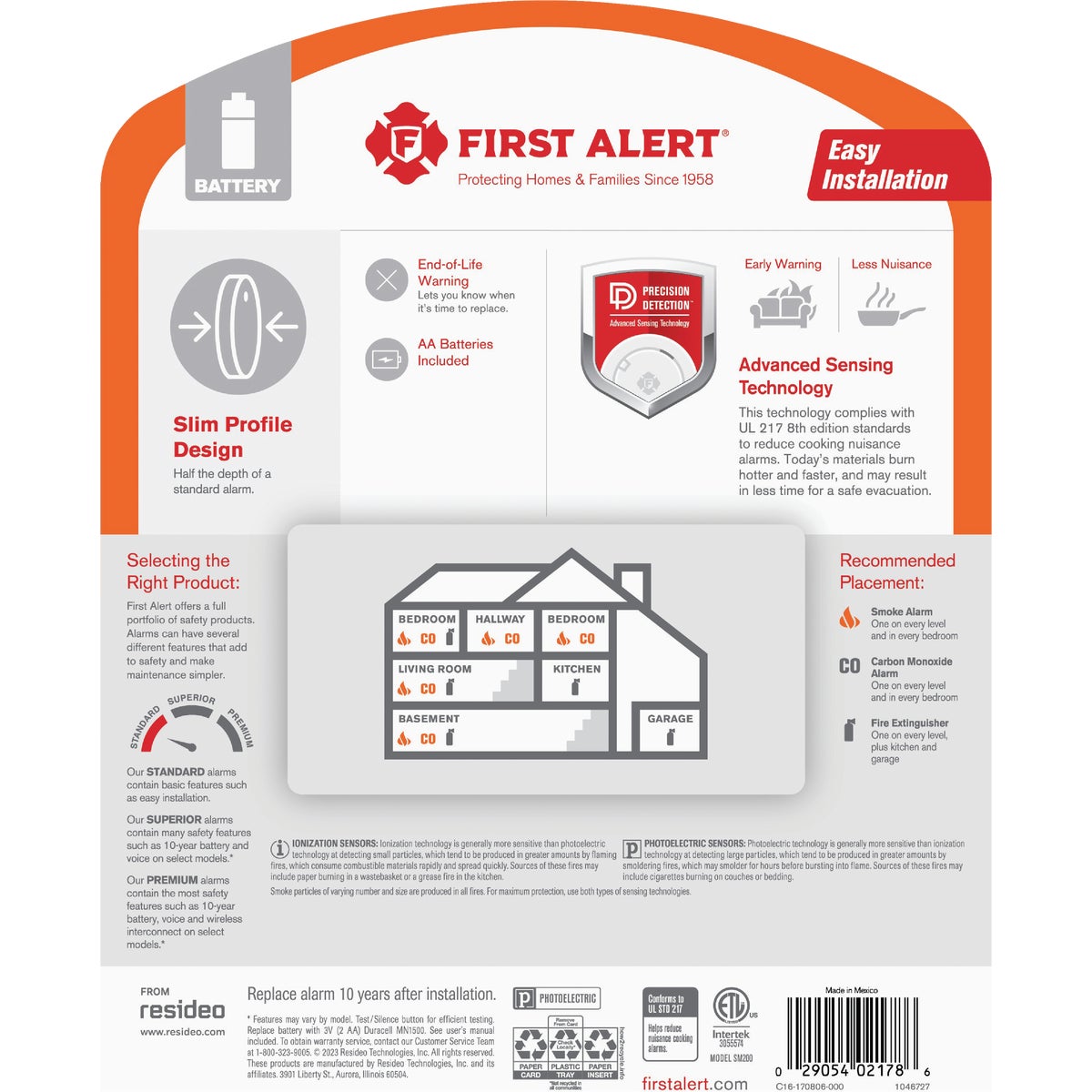 First Alert SM200 Battery Powered Photoelectric Smoke Alarm Image 2