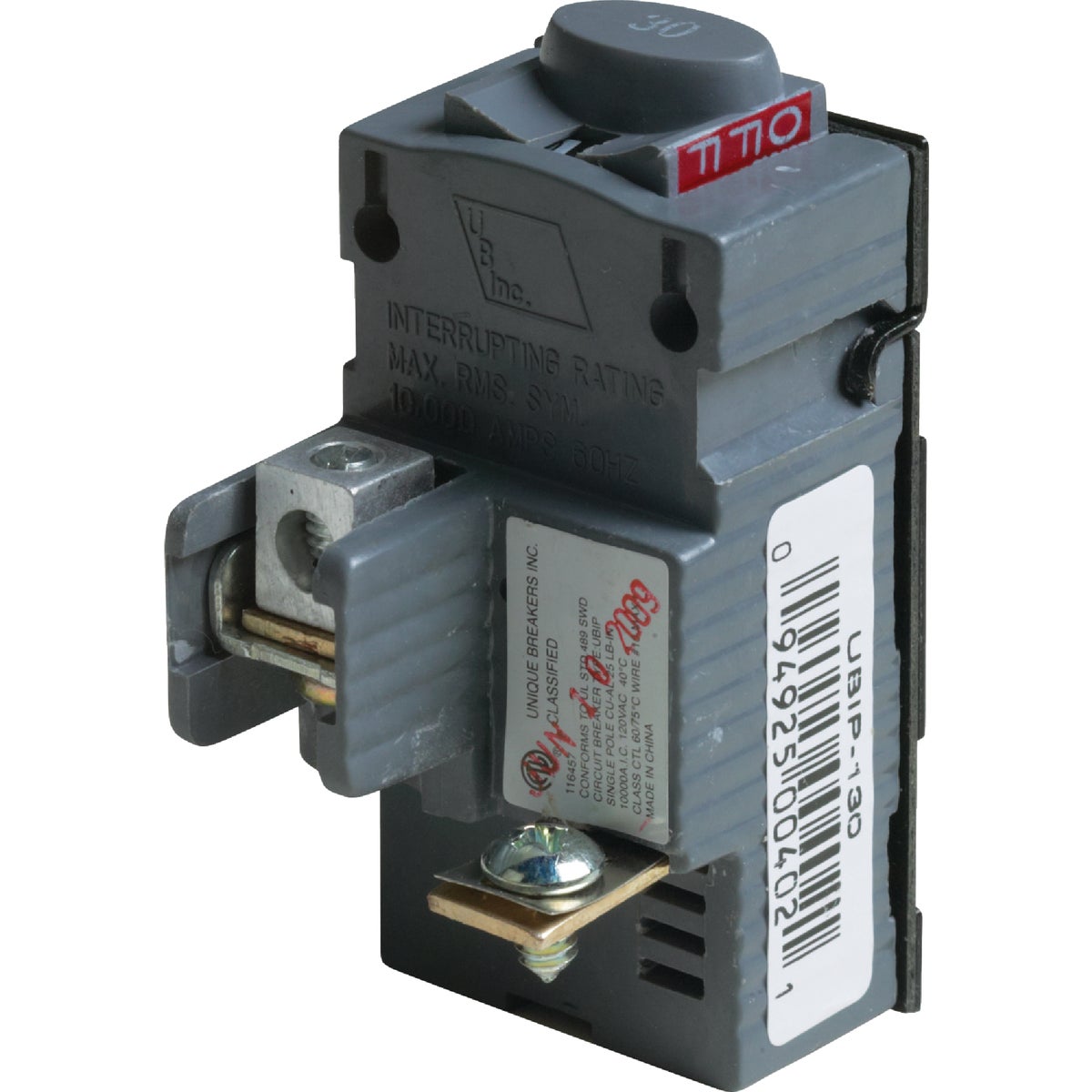 Connecticut Electric 30A Single-Pole Standard Trip Packaged Replacement Circuit Breaker For Pushmatic Image 1