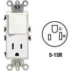 Leviton White 15A Switch & Outlet Image 1