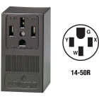 Leviton 50A Surface Mount Black 14-50R Grounding Range Power Outlet Image 1