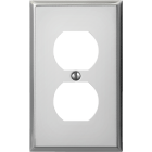 Amerelle PRO 1-Gang Stamped Steel Outlet Wall Plate, Polished Chrome Image 1