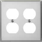 Amerelle PRO 2-Gang Stamped Steel Outlet Wall Plate, Polished Chrome Image 1
