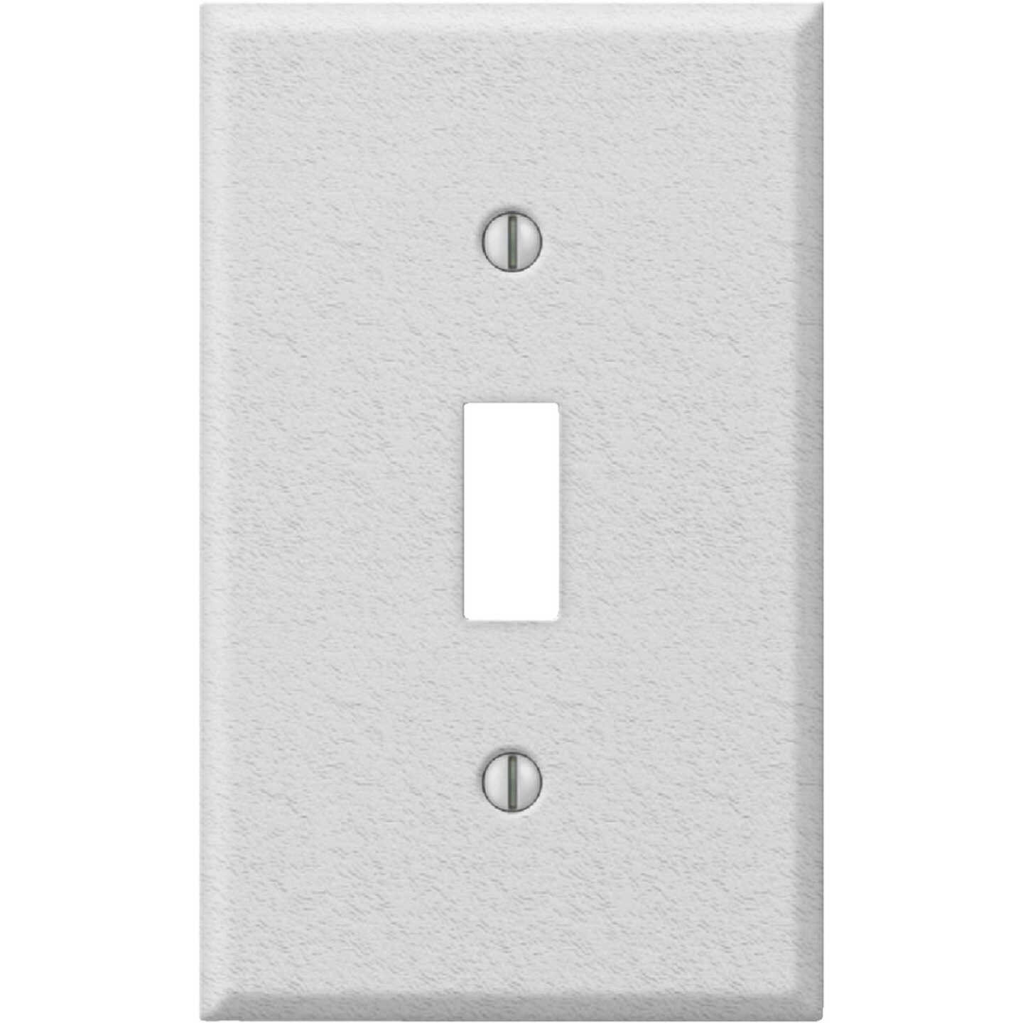 Amerelle PRO 1-Gang Stamped Steel Toggle Switch Wall Plate, White Wrinkle Image 1