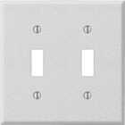 Amerelle PRO 2-Gang Stamped Steel Toggle Switch Wall Plate, White Wrinkle Image 1