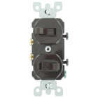 Leviton Single Pole Brown 15A Quiet Duplex Switch Image 1