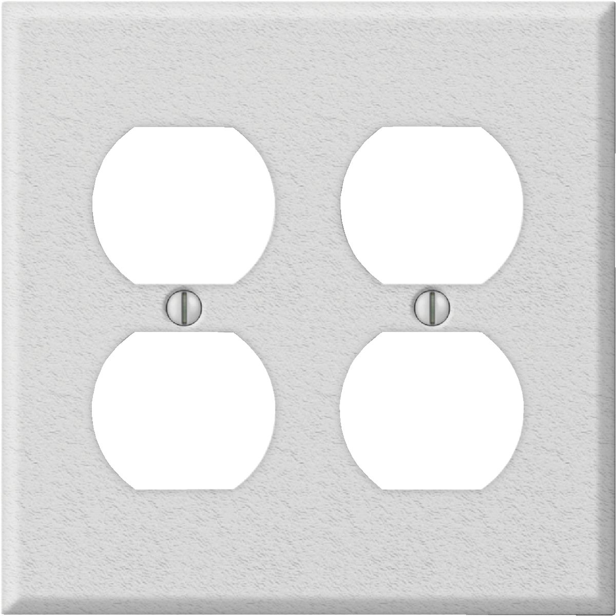 Amerelle PRO 2-Gang Stamped Steel Outlet Wall Plate, White Wrinkle