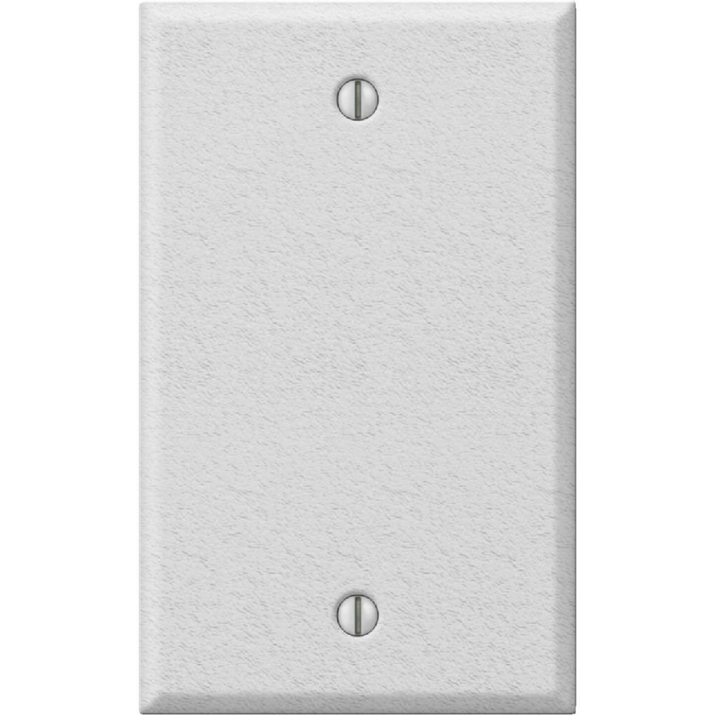 Amerelle 1-Gang Standard Stamped Steel Blank Wall Plate, White Wrinkle Image 1