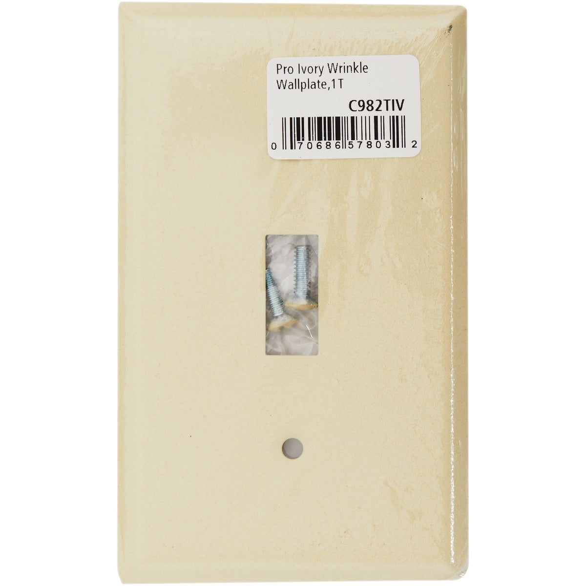 Amerelle PRO 1-Gang Stamped Steel Toggle Switch Wall Plate, Ivory Wrinkle Image 2