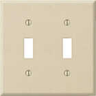 Amerelle PRO 2-Gang Stamped Steel Toggle Switch Wall Plate, Ivory Wrinkle Image 1