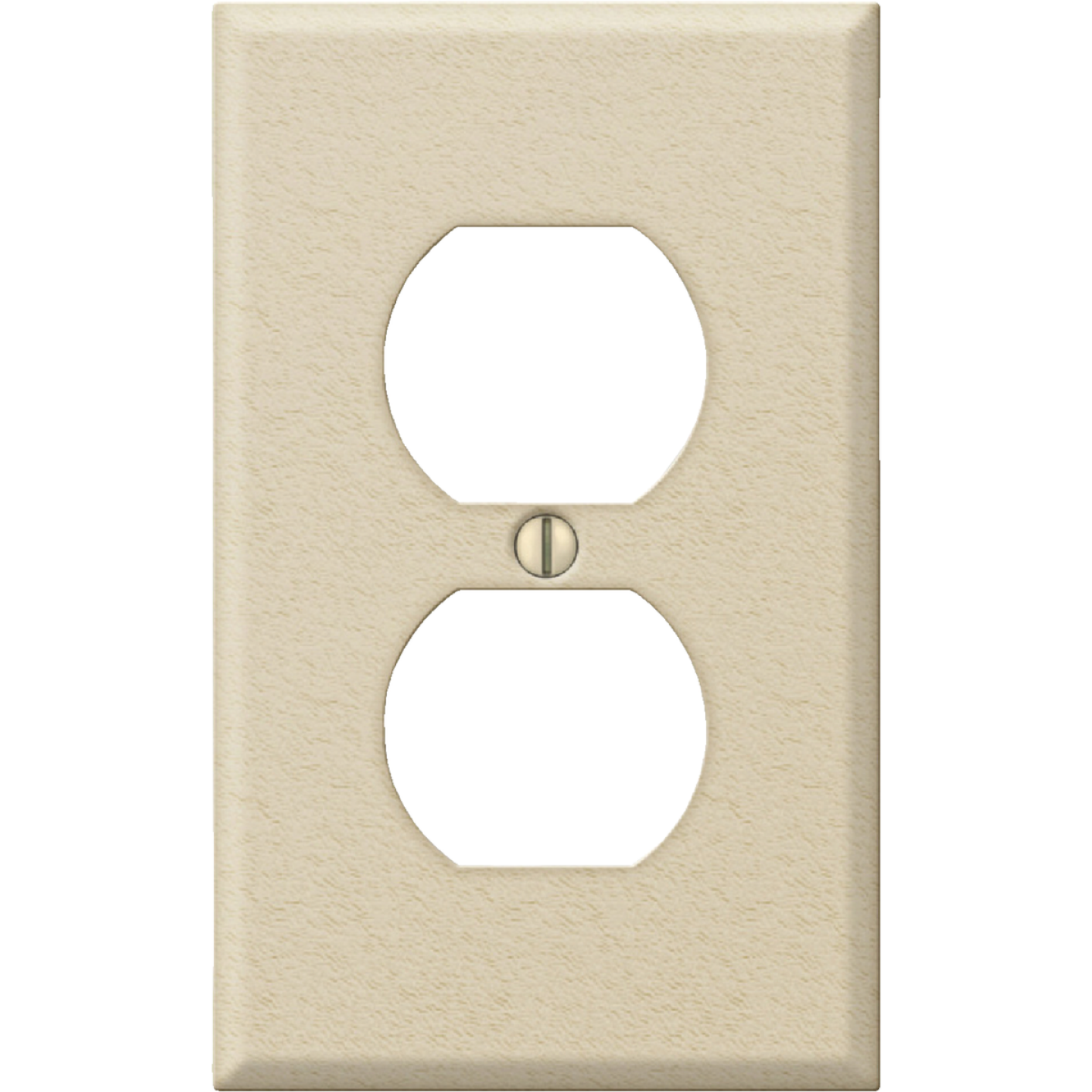 Amerelle PRO 1-Gang Stamped Steel Outlet Wall Plate, Ivory Wrinkle Image 1