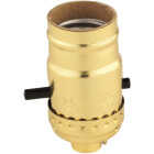 Leviton Push-Button Medium Base Polished Gilt Lamp Socket Image 1