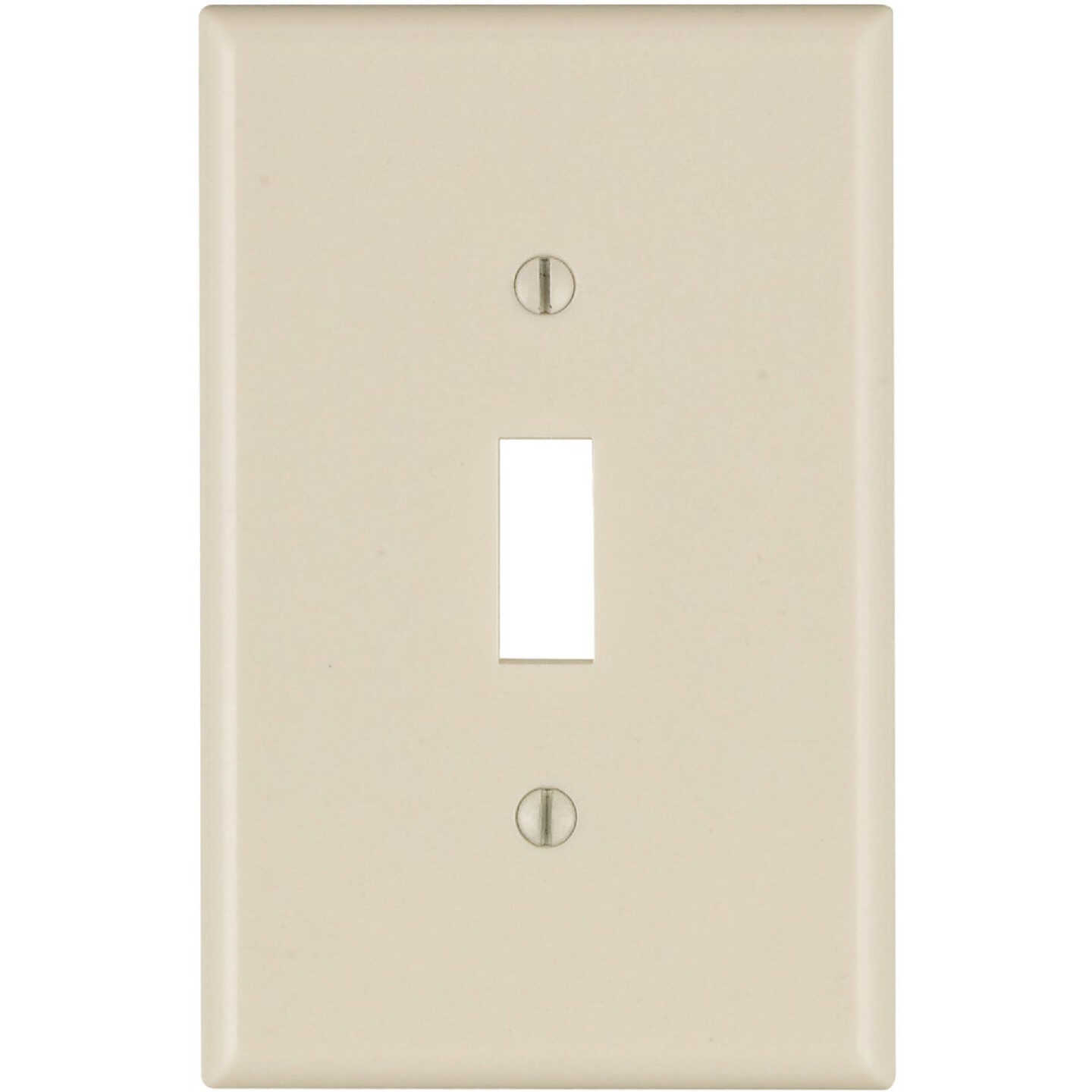 Leviton 1-Gang Smooth Plastic Mid-Way Toggle Switch Wall Plate, Light Almond Image 1