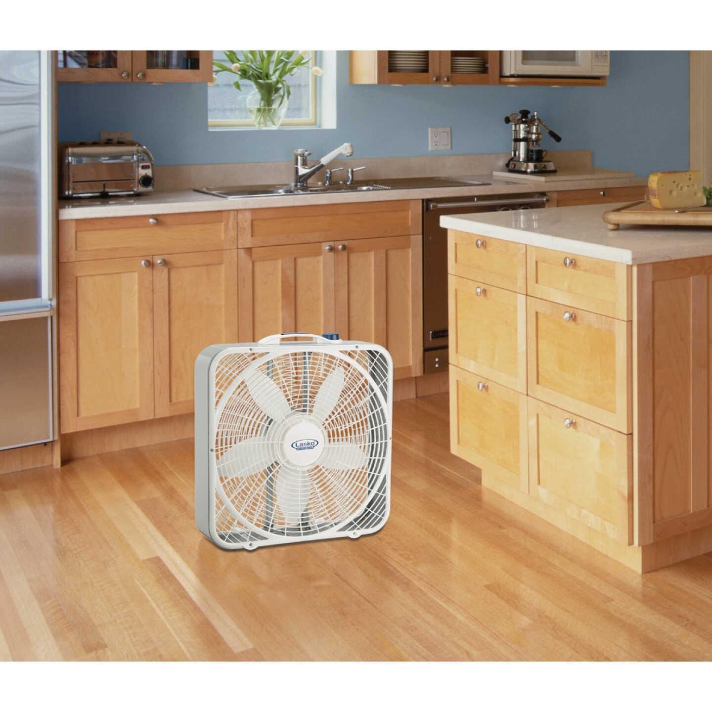 Lasko 20 In. 3-Speed White Weather-Shield Performance Box Fan Image 4