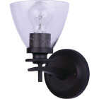 Home Impressions 1-Bulb Oil Rubbed Bronze Vanity Bath Light Fixture, Seeded Glass Image 1