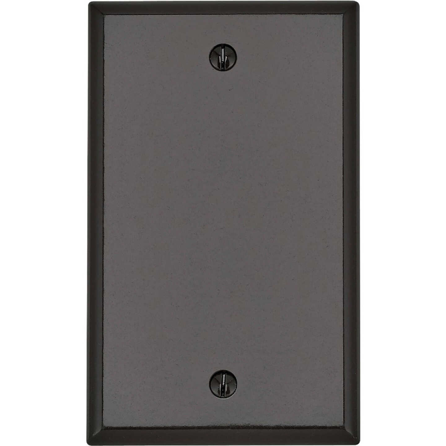Leviton 1-Gang Standard Thermoset Blank Wall Plate, Brown Image 1