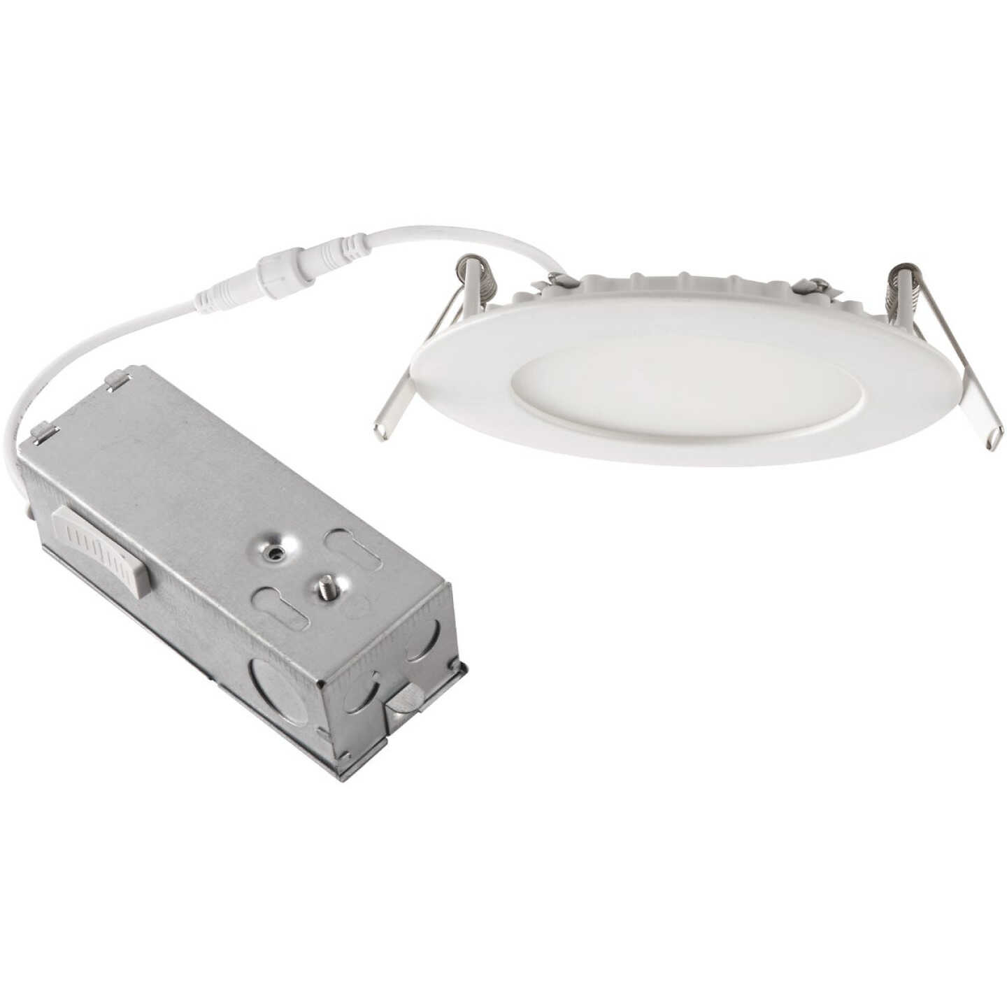 4 In. New Construction IC Rated White CCT Tunable Slim LED Downlight, 650 Lm. Image 1